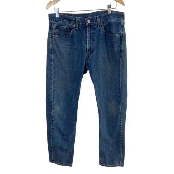 Levi's 505 Size W33 L30 Men's Straight Leg Jeans Blue Denim Mid Rise Pockets